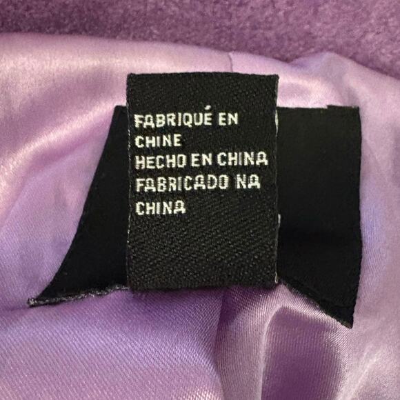 Forever 21 Faux Fir Purple And Checketed Jacket Whimsy Goth Pockets Streetwear - Picture 9 of 12